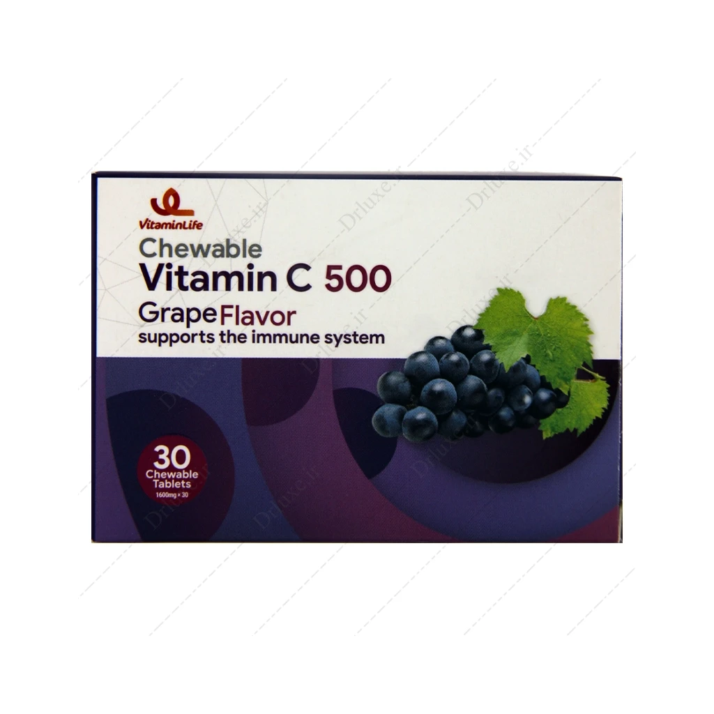 قرص جویدنی ویتامین C 500 میلی گرم ویتامین لایف